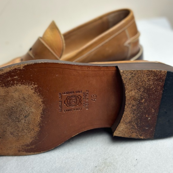 Vintage 90s ALDO  men’s brown tan beige loafers slip-on shoes size 43 10 - Picture 6 of 6
